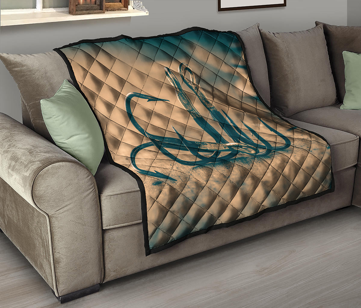 Fishing Hooks Print Quilt