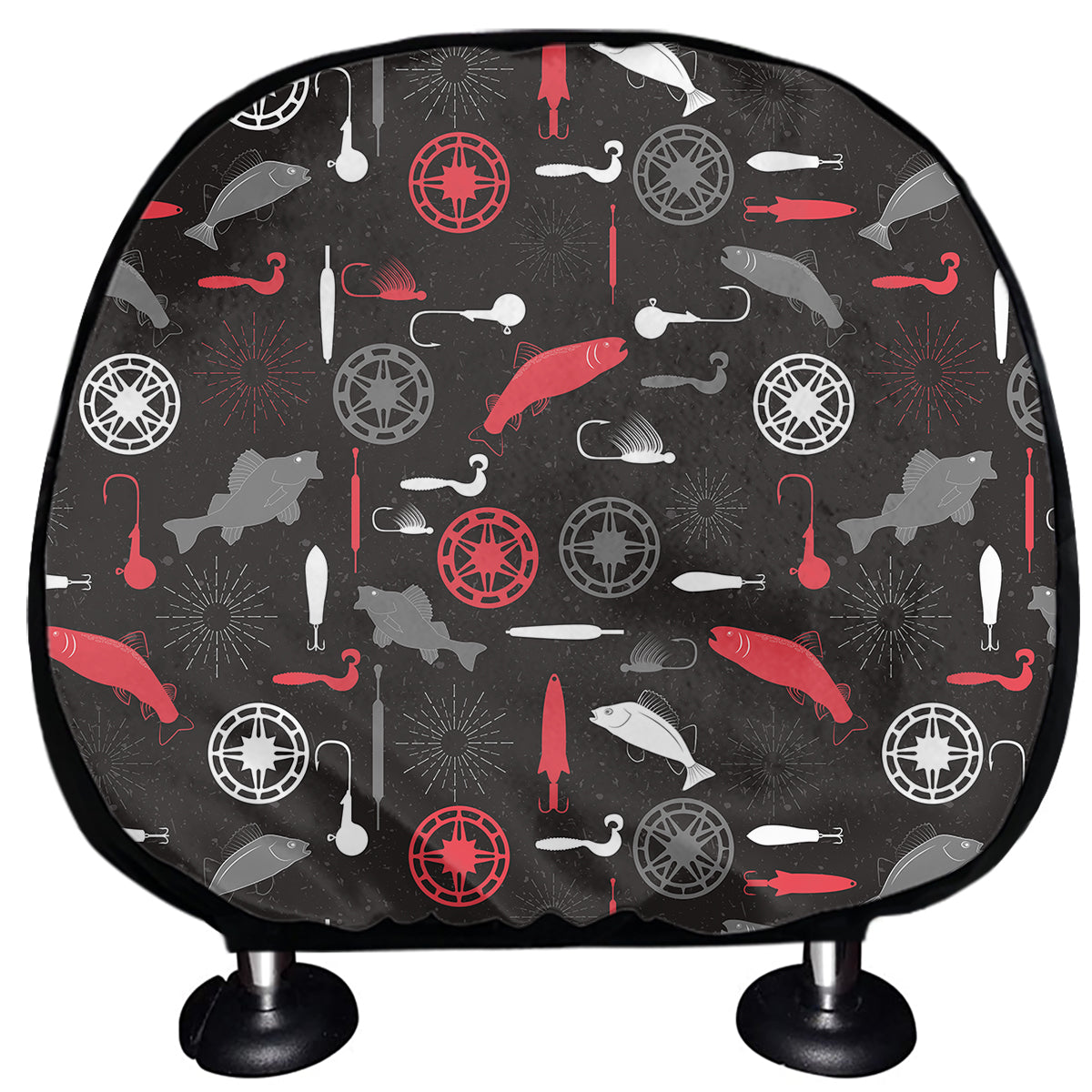 Fishing Theme Pattern Print Car Headrest Covers