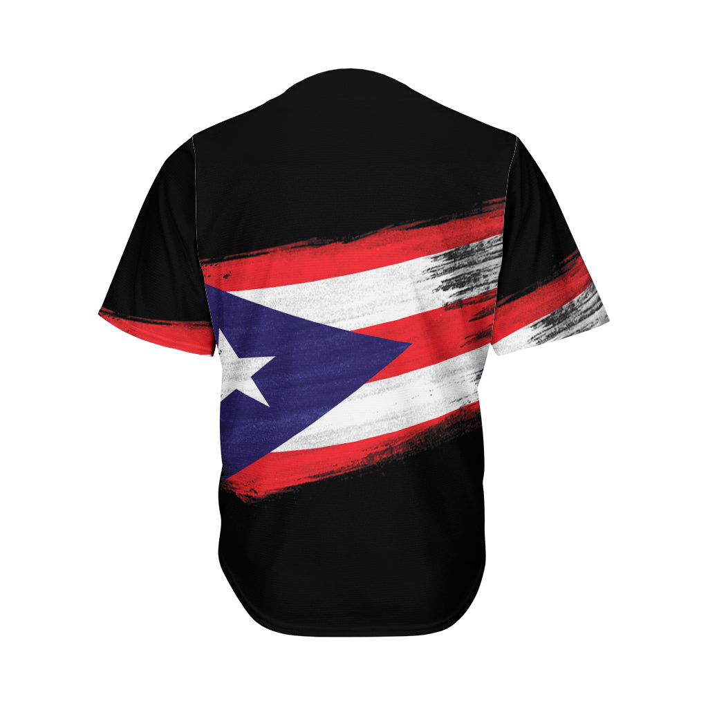 Flag Of Puerto Rico Print Men's Baseball Jersey