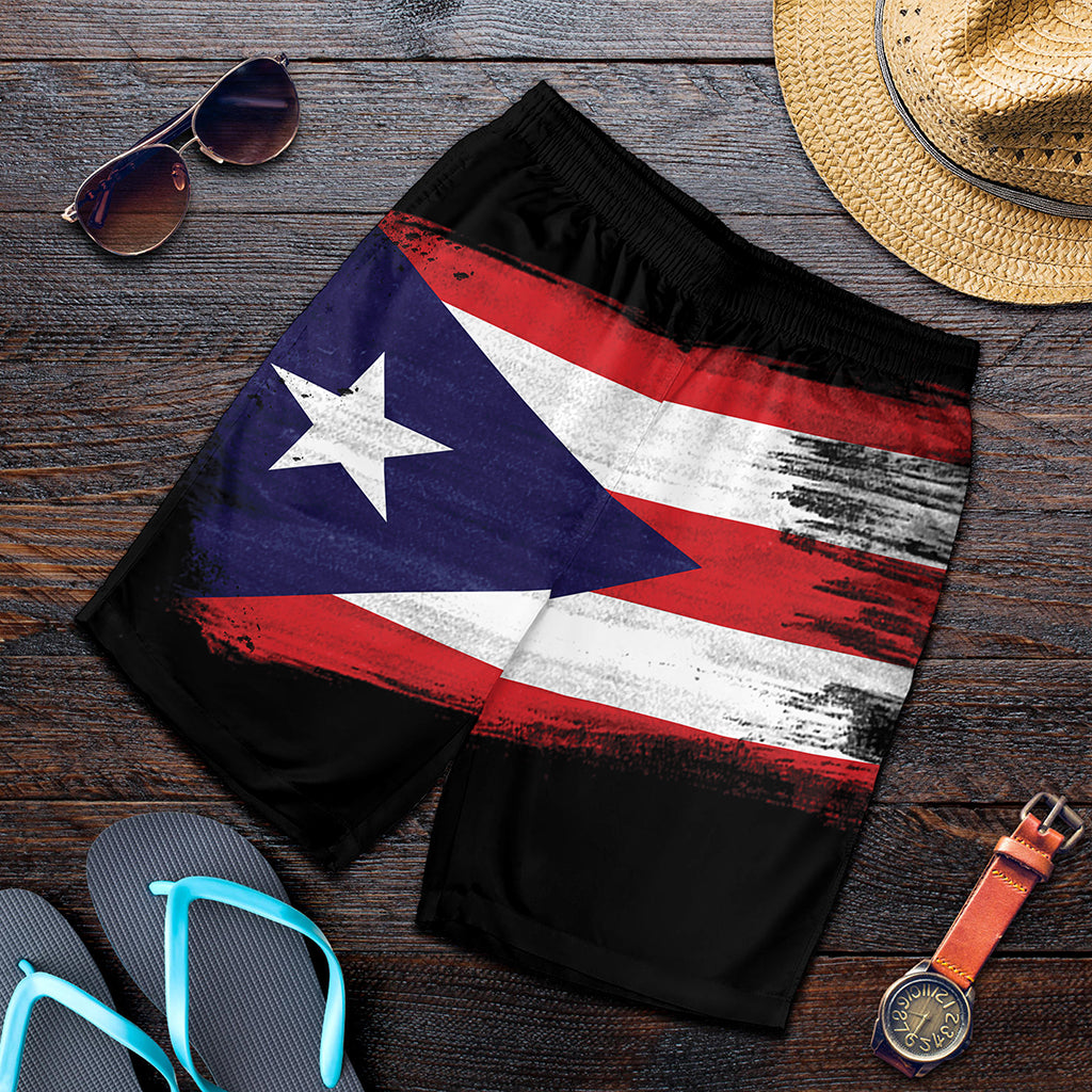 Flag Of Puerto Rico Print Men's Shorts