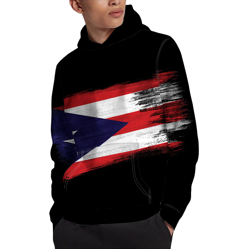 Flag Of Puerto Rico Print Pullover Hoodie