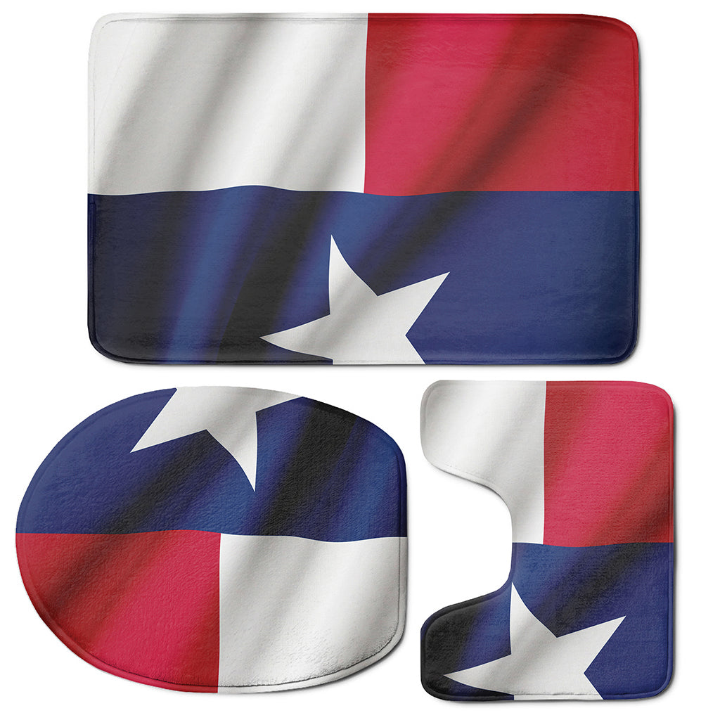 Flag Of Texas Print 3 Piece Bath Mat Set