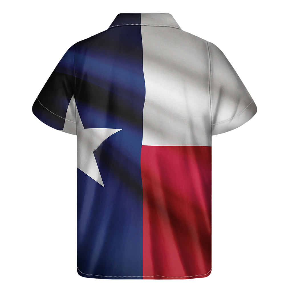 Flag Of Texas Print Men's Short Sleeve Shirt