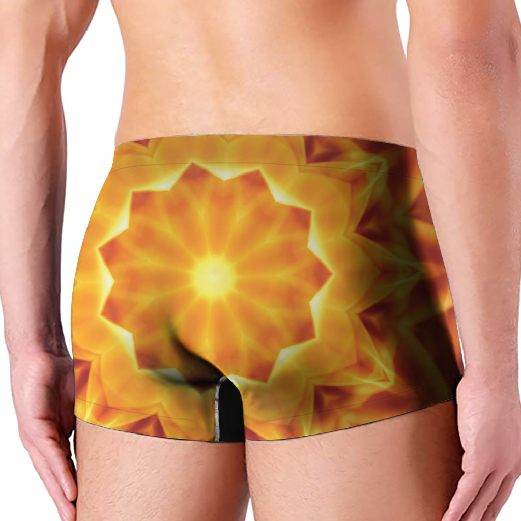 Flame Kaleidoscope Print Men's Boxer Briefs