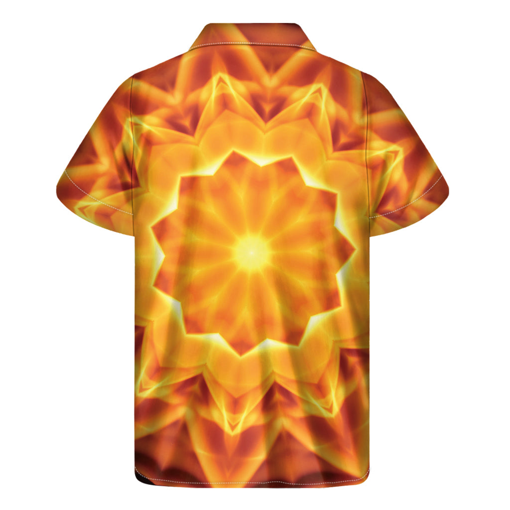 Flame Kaleidoscope Print Men's Short Sleeve Shirt