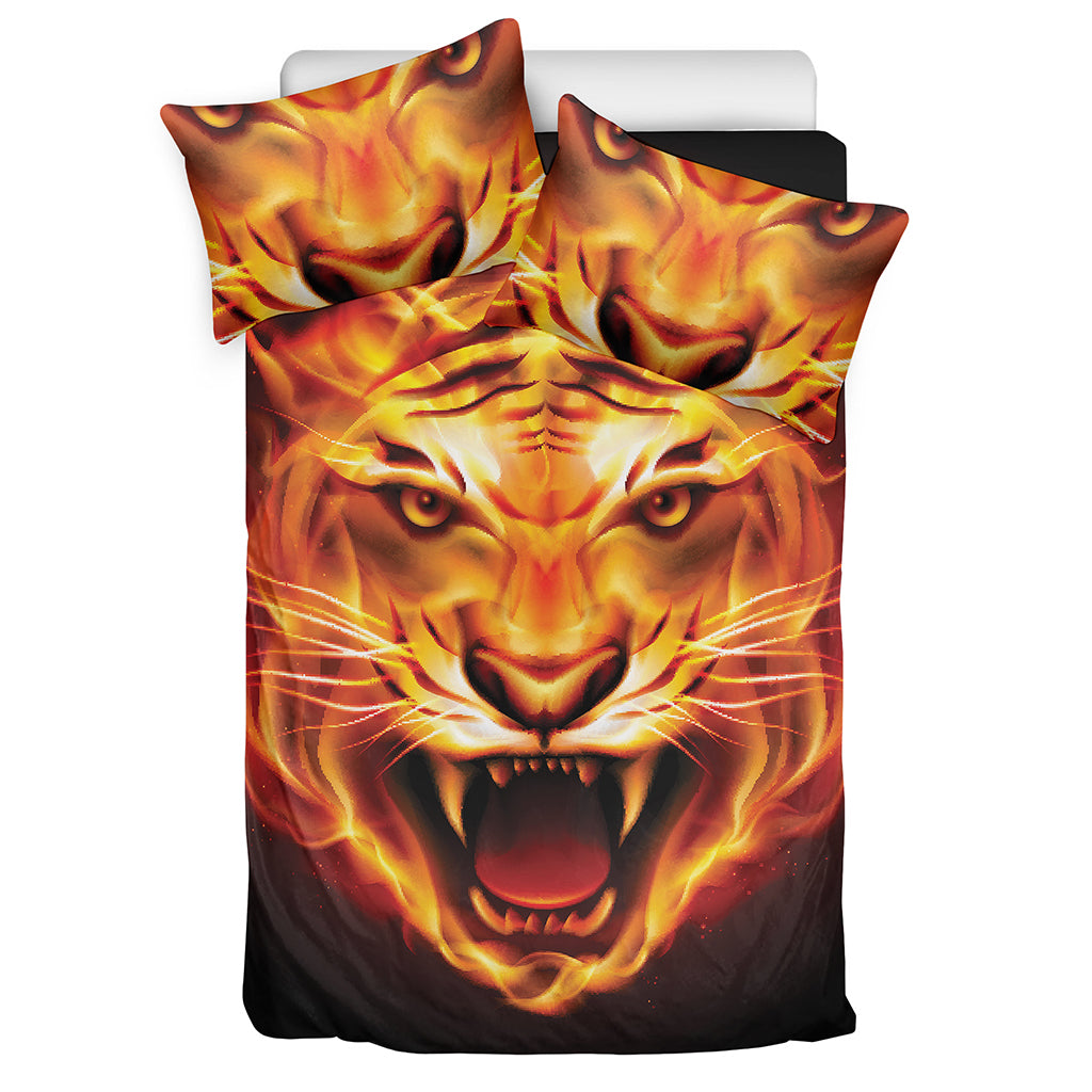 Flame Tiger Print Duvet Cover Bedding Set