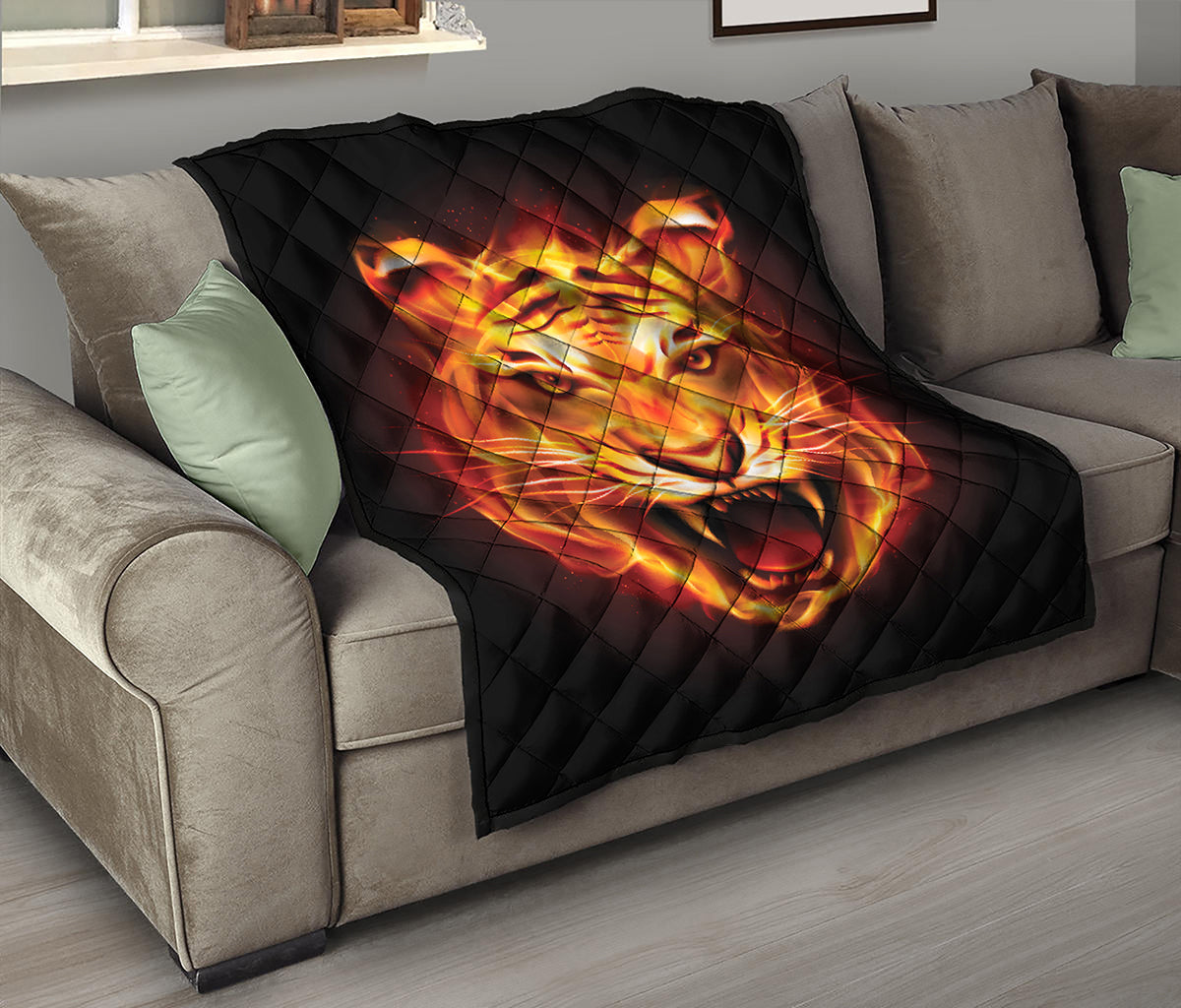 Flame Tiger Print Quilt