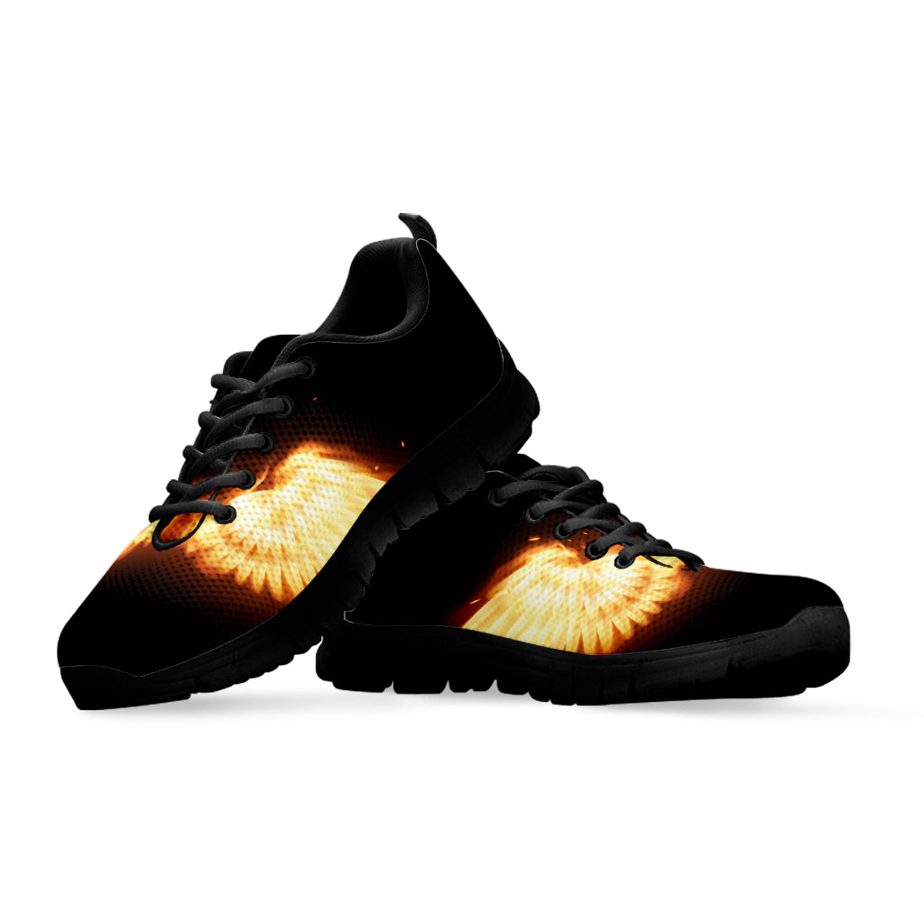 Flame Wings Print Black Sneakers