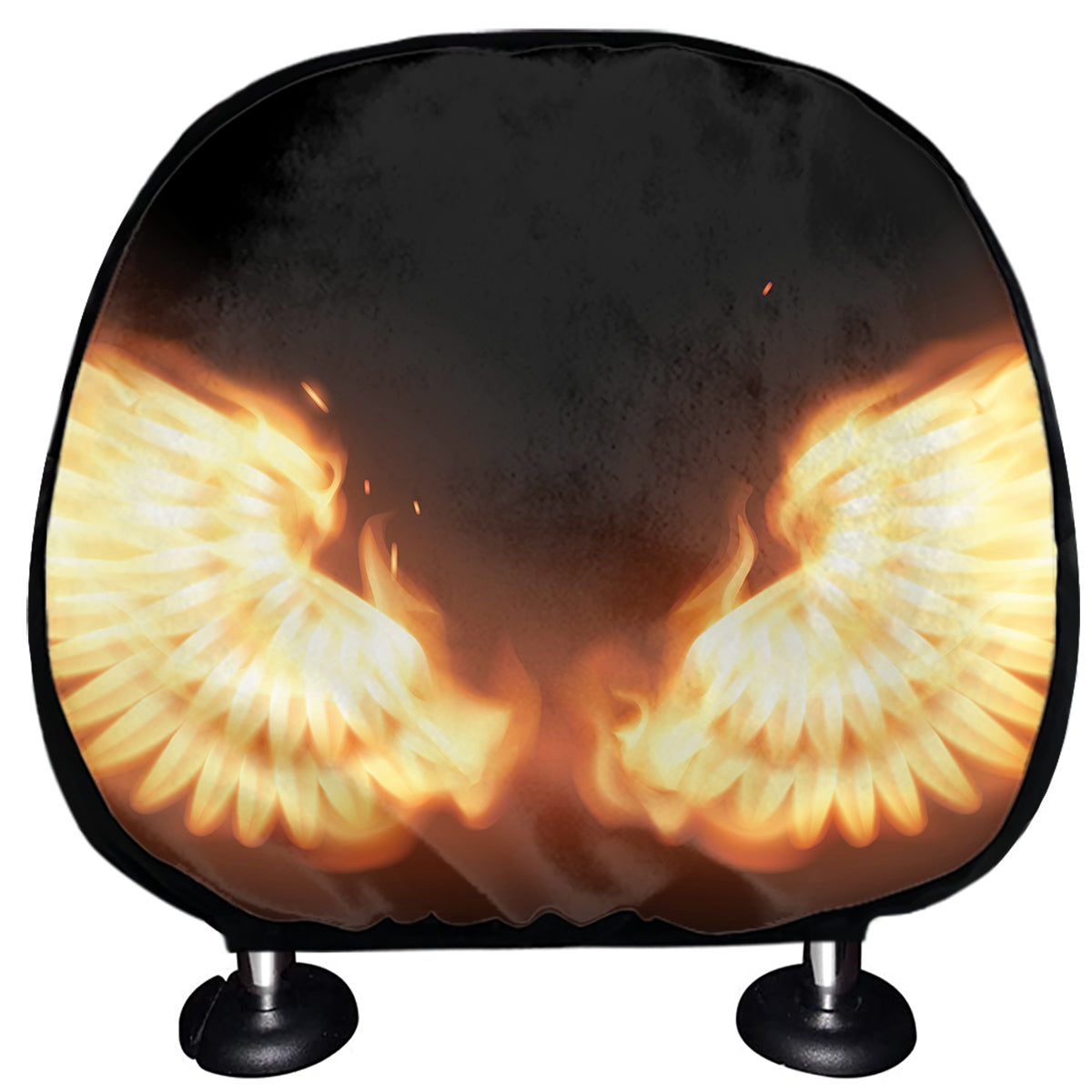 Flame Wings Print Car Headrest Covers
