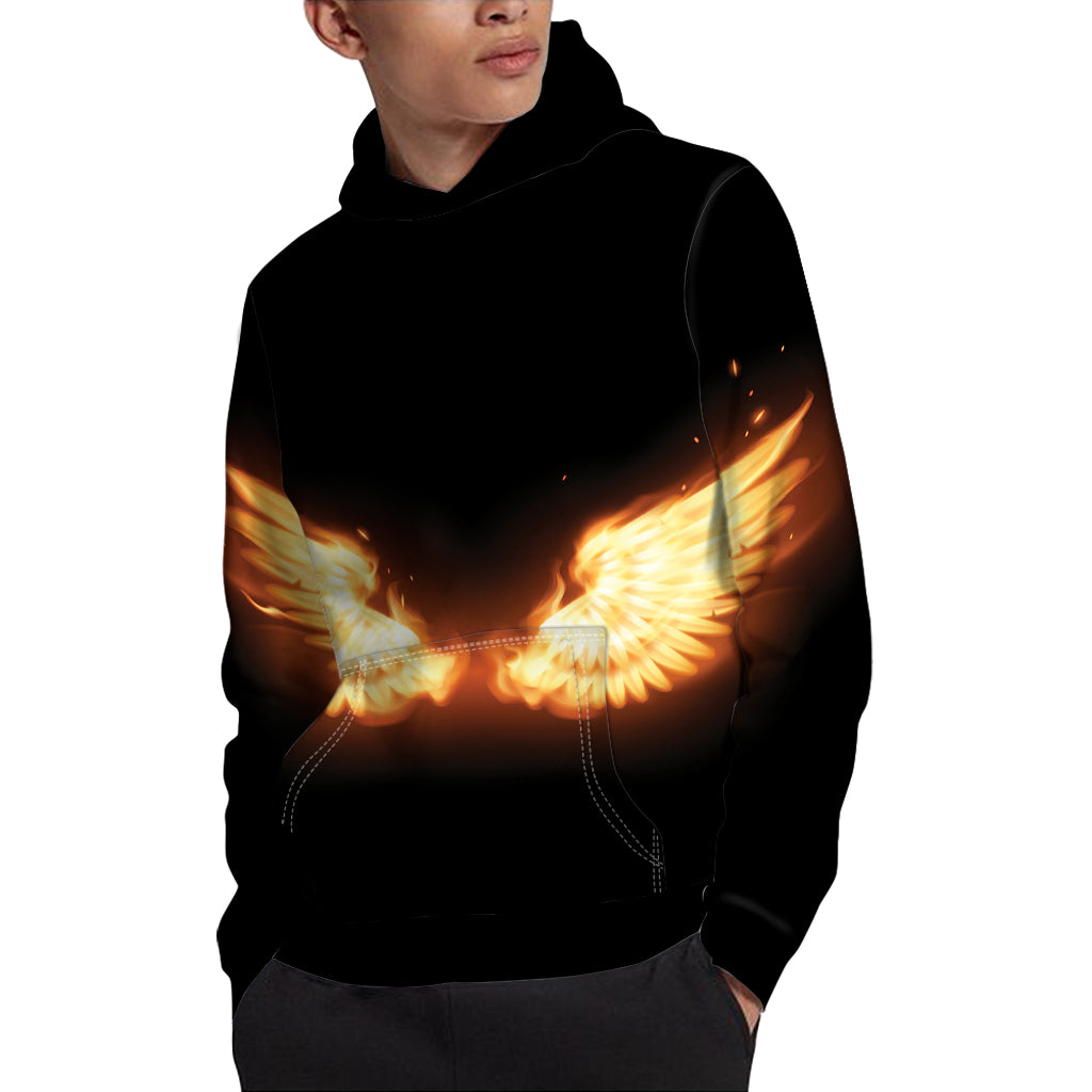 Flame Wings Print Pullover Hoodie