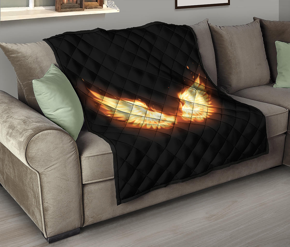 Flame Wings Print Quilt