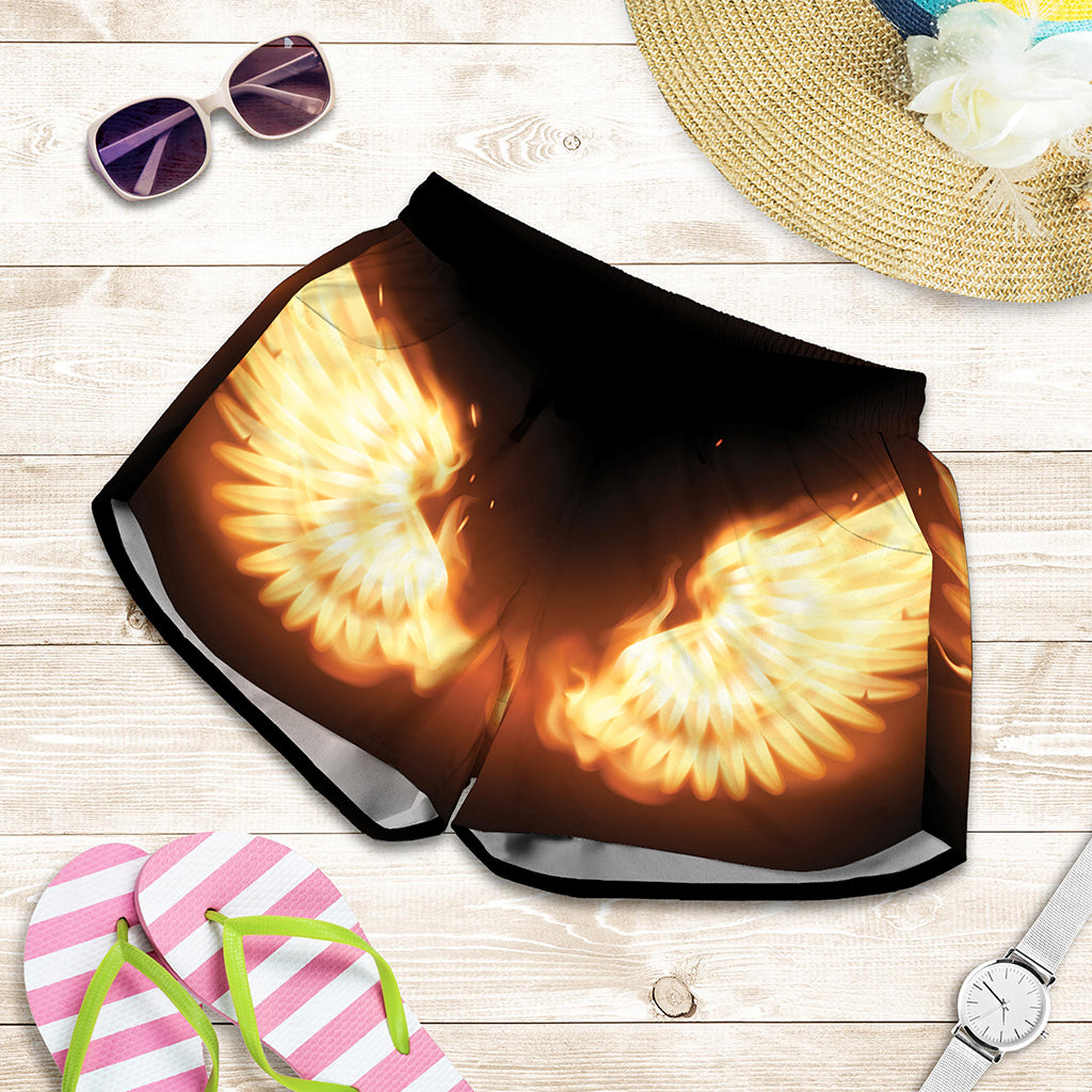 Flame Wings Print Women's Shorts