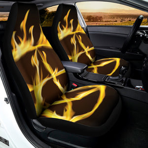Flaming Pentagram Symbol Print Universal Fit Car Seat Covers