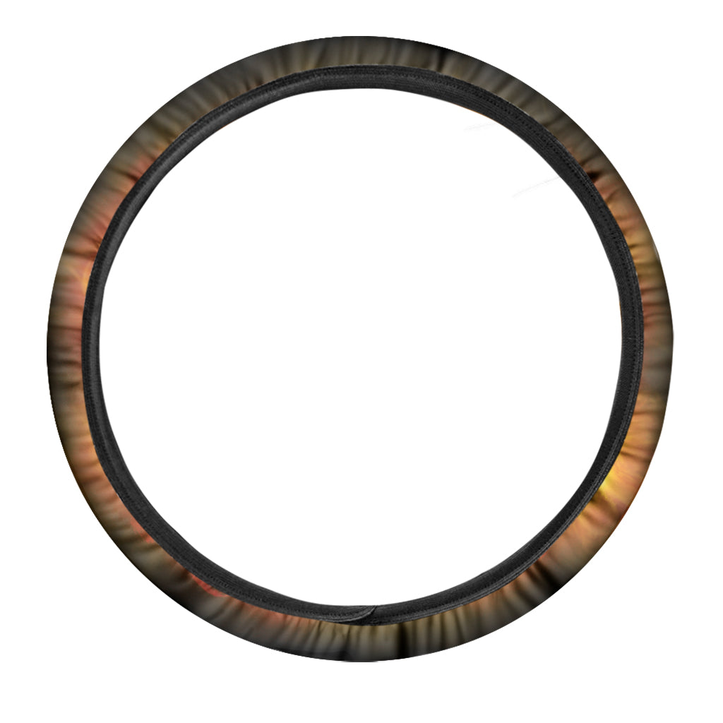 Flaming Sun Print Car Steering Wheel Cover