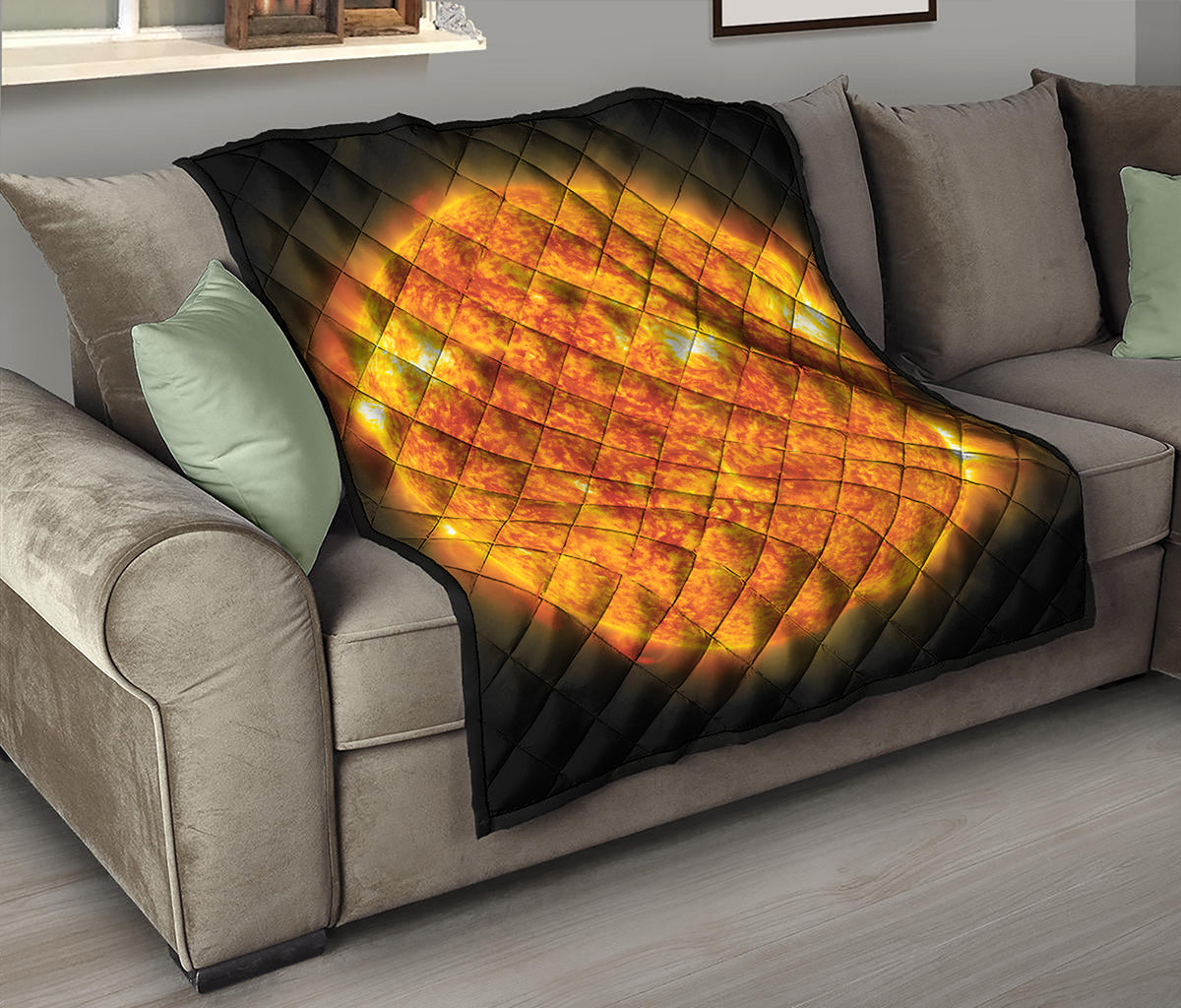 Flaming Sun Print Quilt