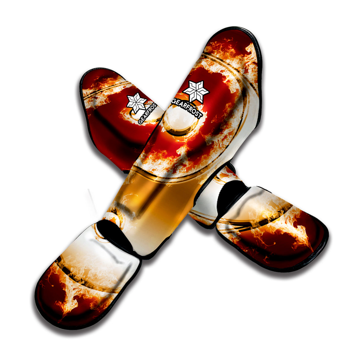 Flaming Yin Yang Print Muay Thai Shin Guard