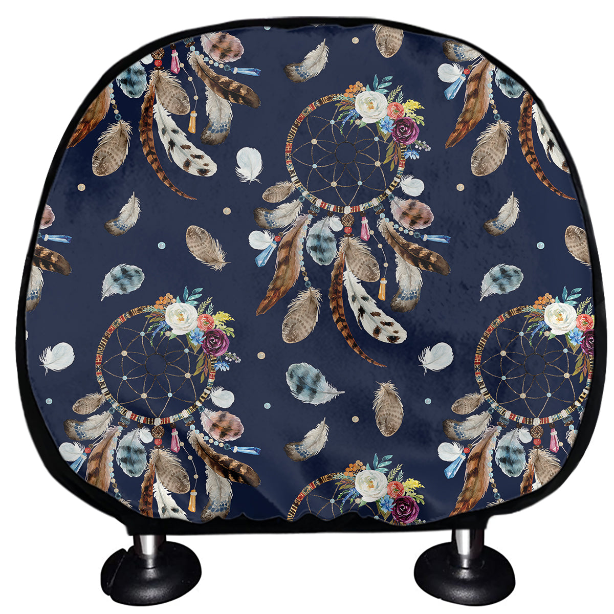 Floral Dream Catcher Pattern Print Car Headrest Covers