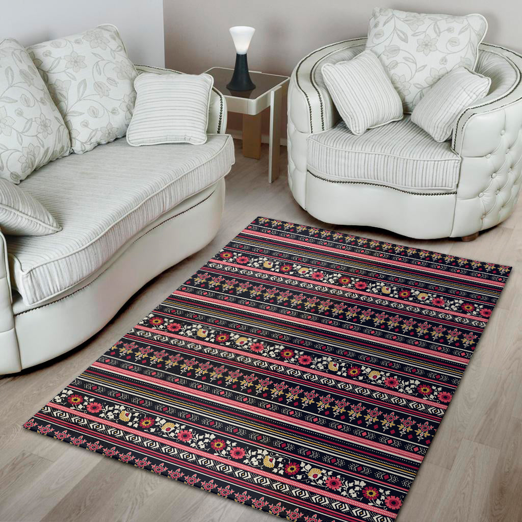Floral Ethnic Pattern Print Area Rug