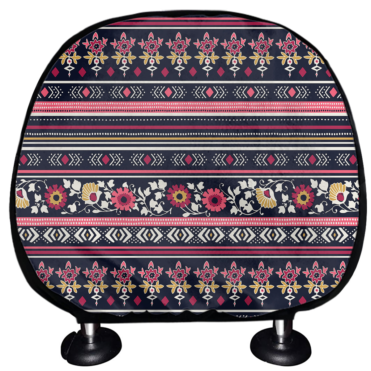 Floral Ethnic Pattern Print Car Headrest Covers