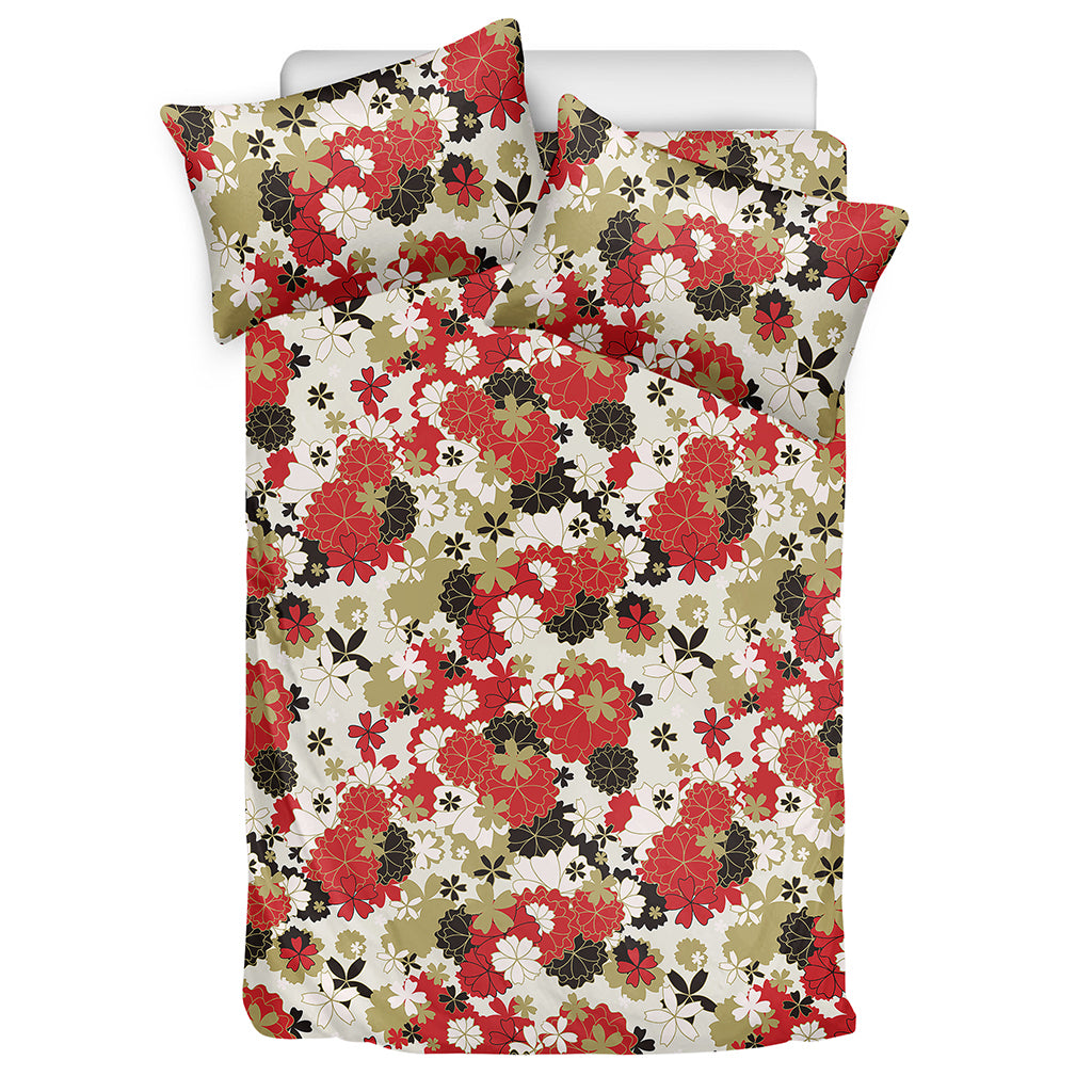 Floral Kimono Pattern Print Duvet Cover Bedding Set