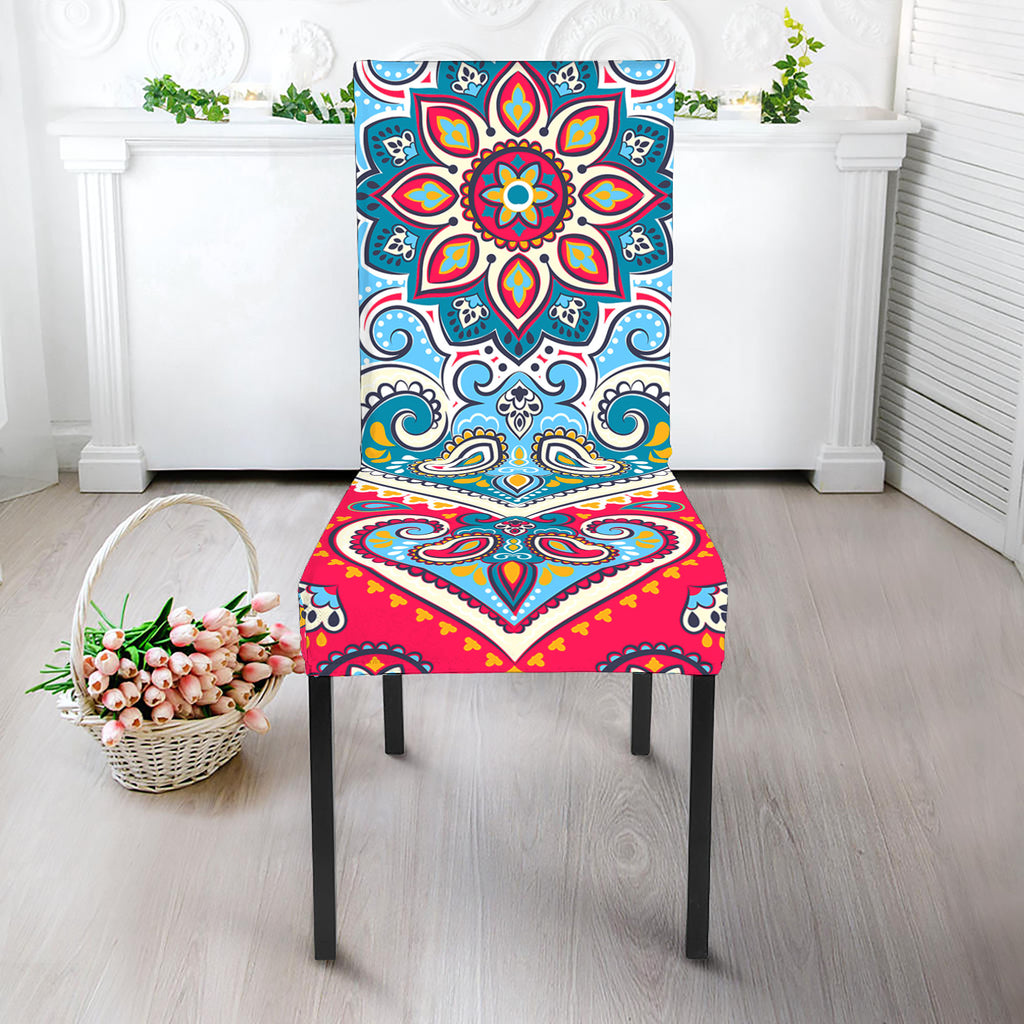 Floral Paisley Mandala Print Dining Chair Slipcover
