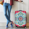 Floral Paisley Mandala Print Luggage Cover GearFrost