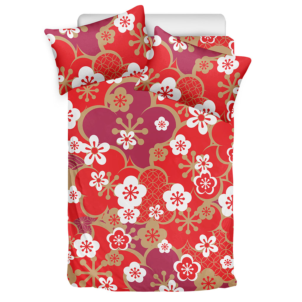 Flower Kimono Pattern Print Duvet Cover Bedding Set