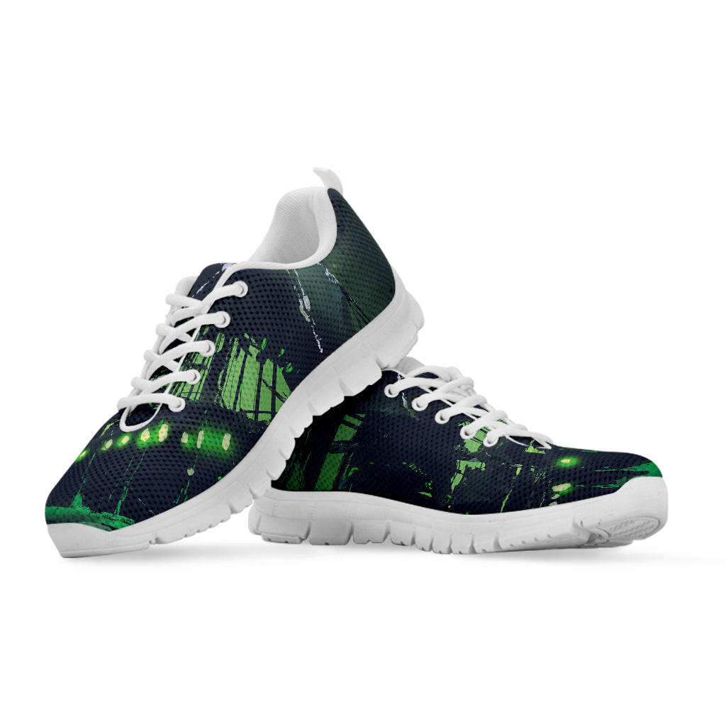 Flying Dutchman Ghost Pirate Ship Print White Sneakers