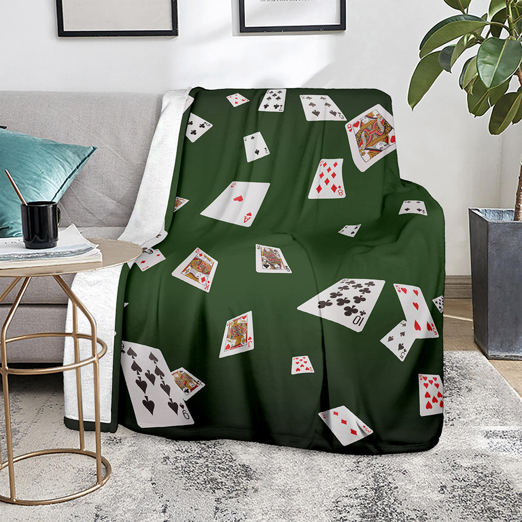 Flying Poker Cards Print Blanket