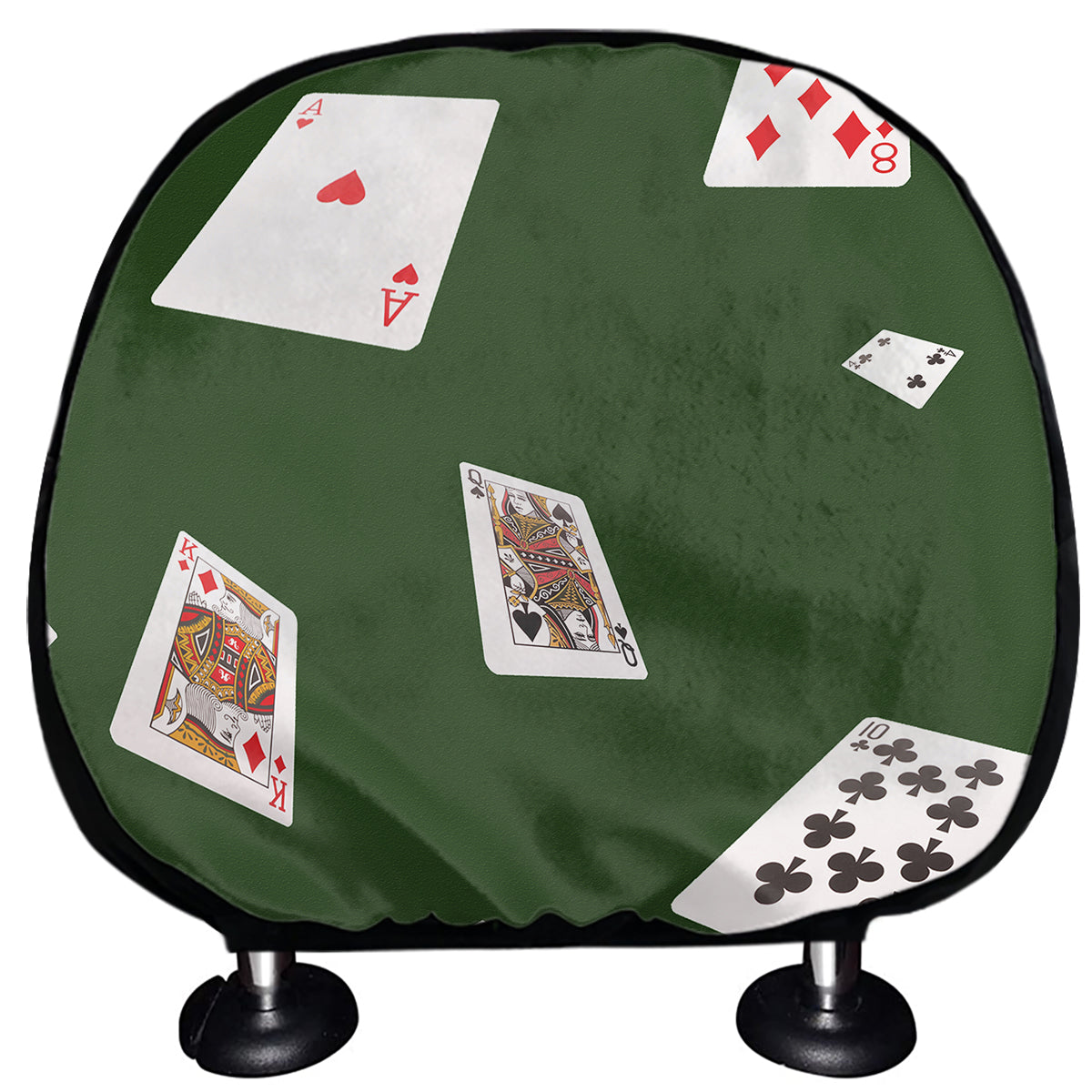 Flying Poker Cards Print Car Headrest Covers