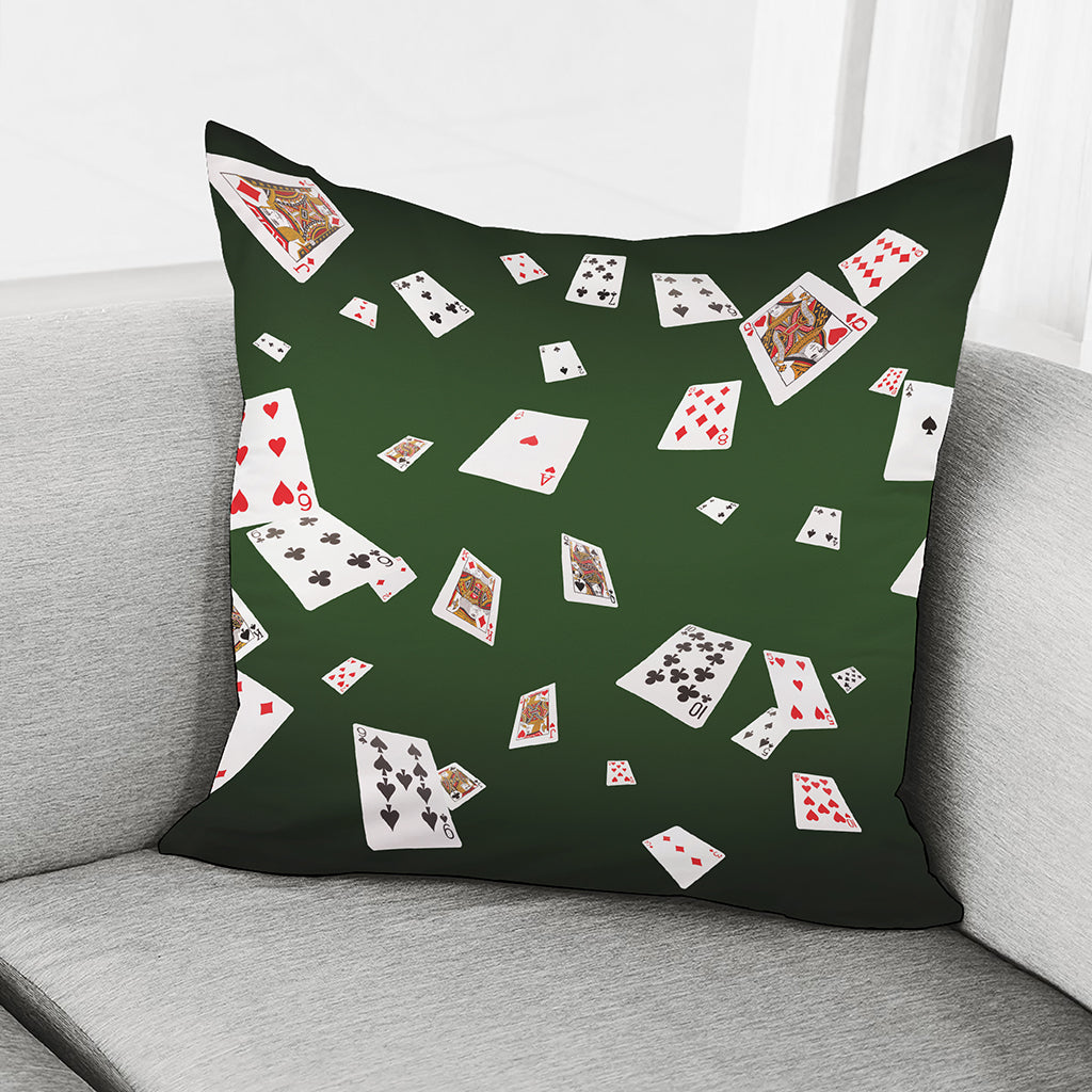 Flying Poker Cards Print Pillow Cover
