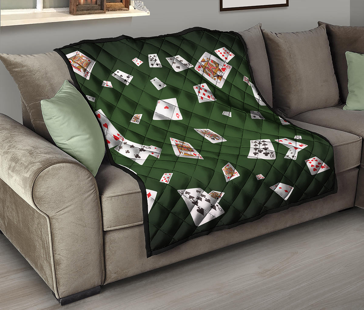 Flying Poker Cards Print Quilt