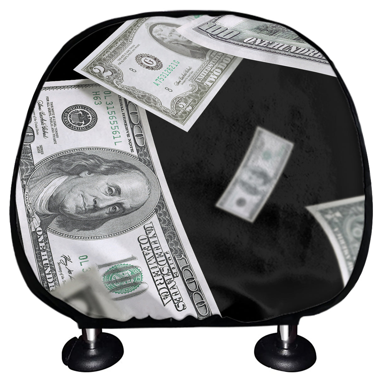 Flying USD Print Car Headrest Covers