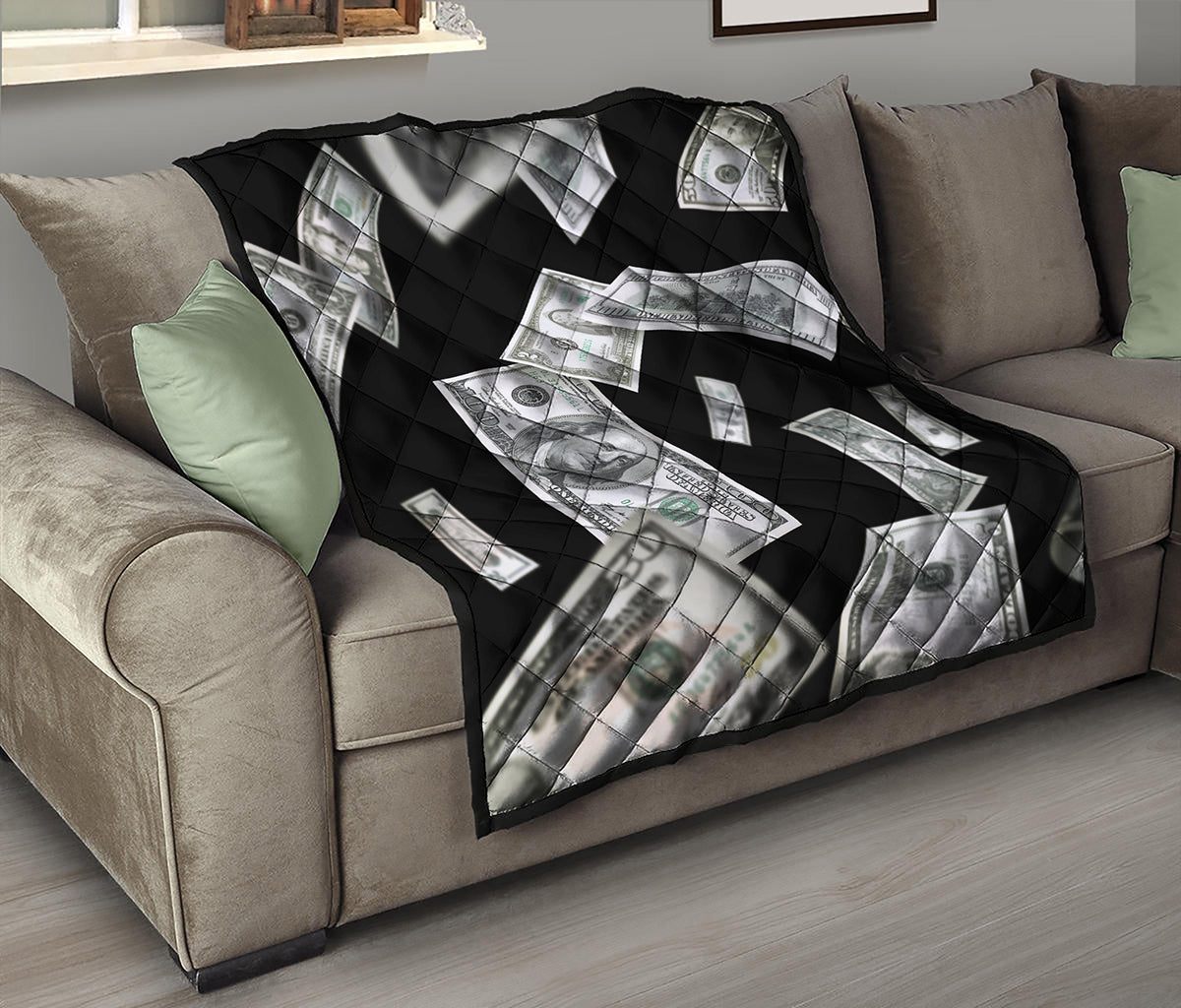 Flying USD Print Quilt