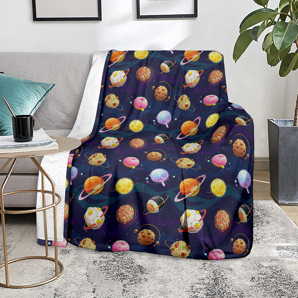 Food Planets Pattern Print Blanket