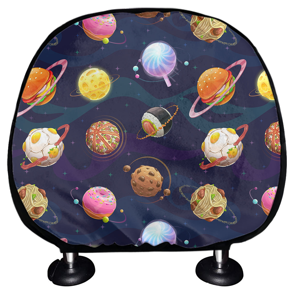 Food Planets Pattern Print Car Headrest Covers