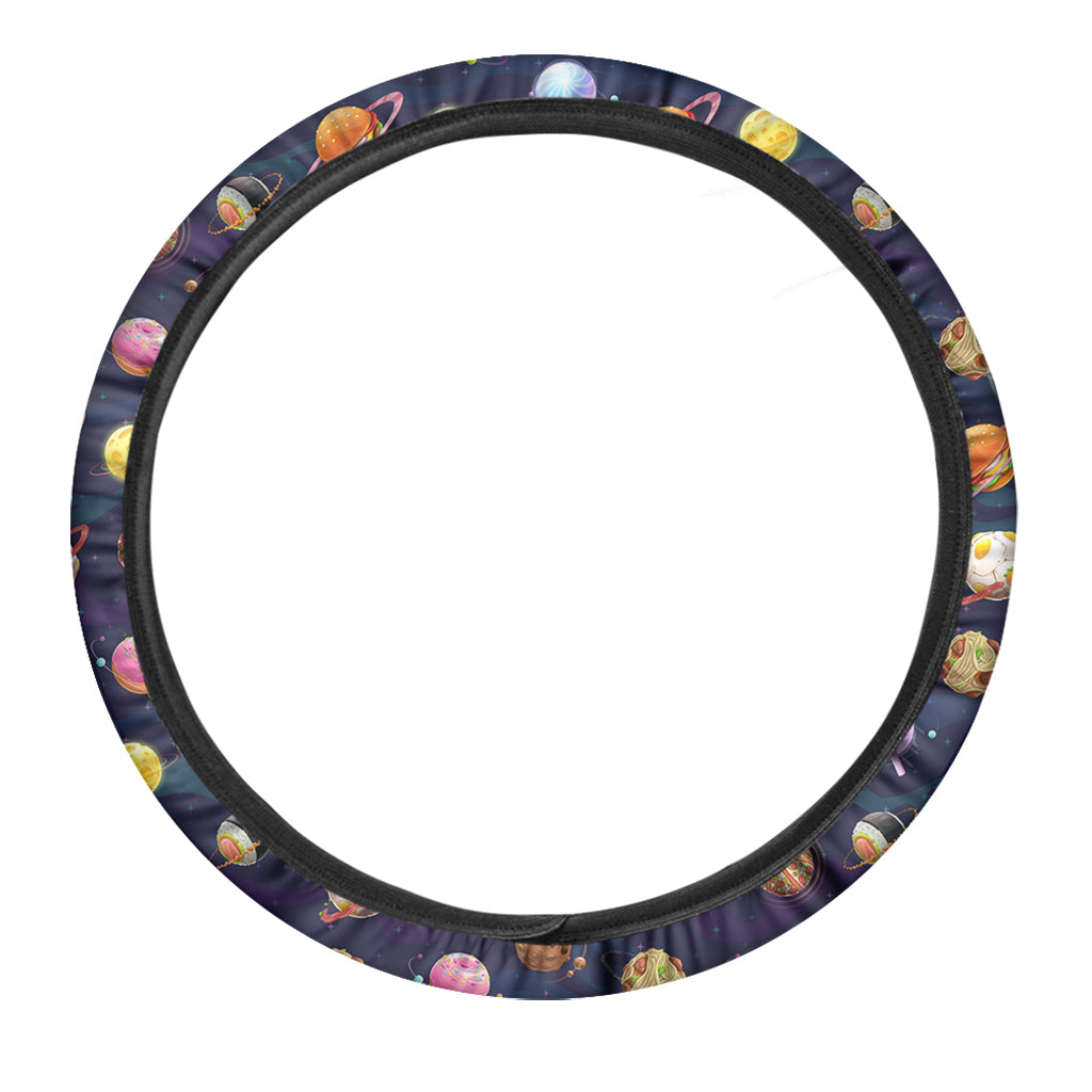 Food Planets Pattern Print Car Steering Wheel Cover