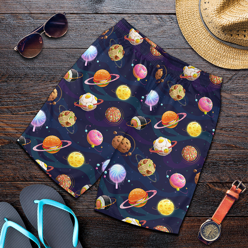 Food Planets Pattern Print Men's Shorts