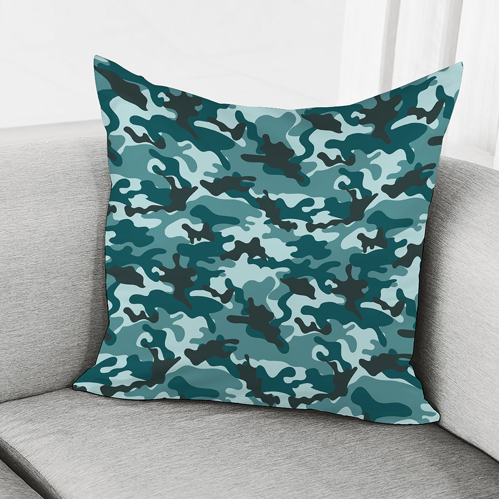 Forest Green Camouflage Print Pillow Cover
