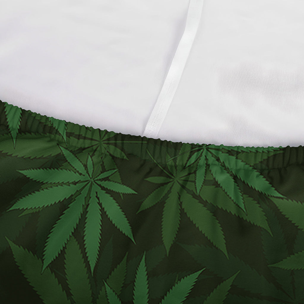 Forest Green Cannabis Leaf Print Sofa Cover