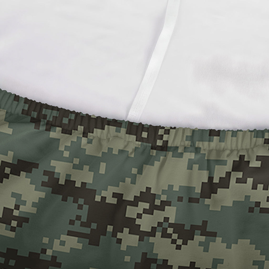 Forest Green Digital Camo Pattern Print Sofa Cover