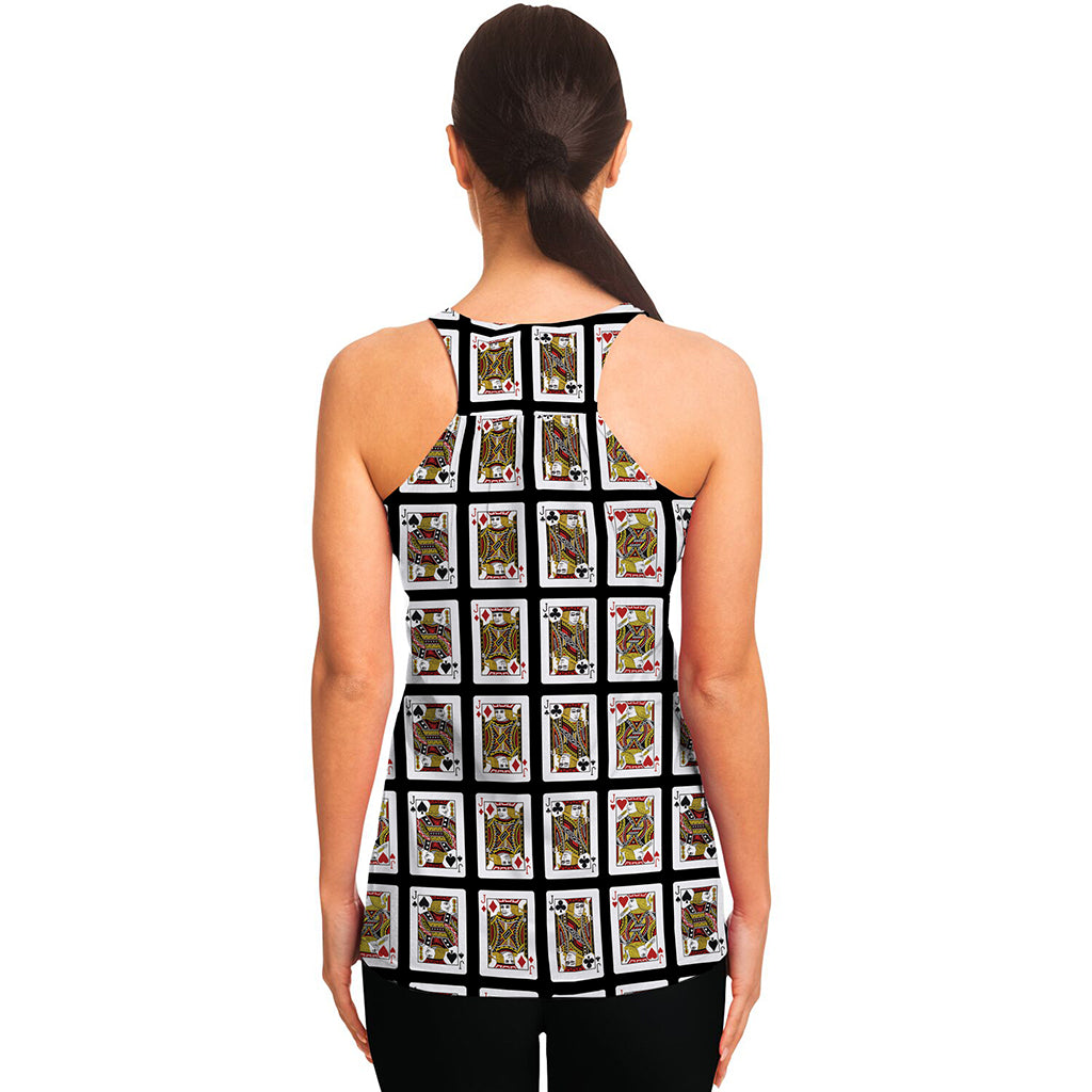 Four Jacks Playing Cards Pattern Print Women's Racerback Tank Top