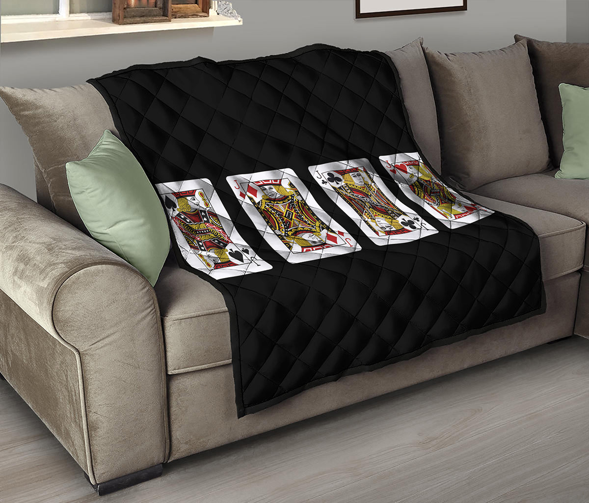 Four Jacks Playing Cards Print Quilt