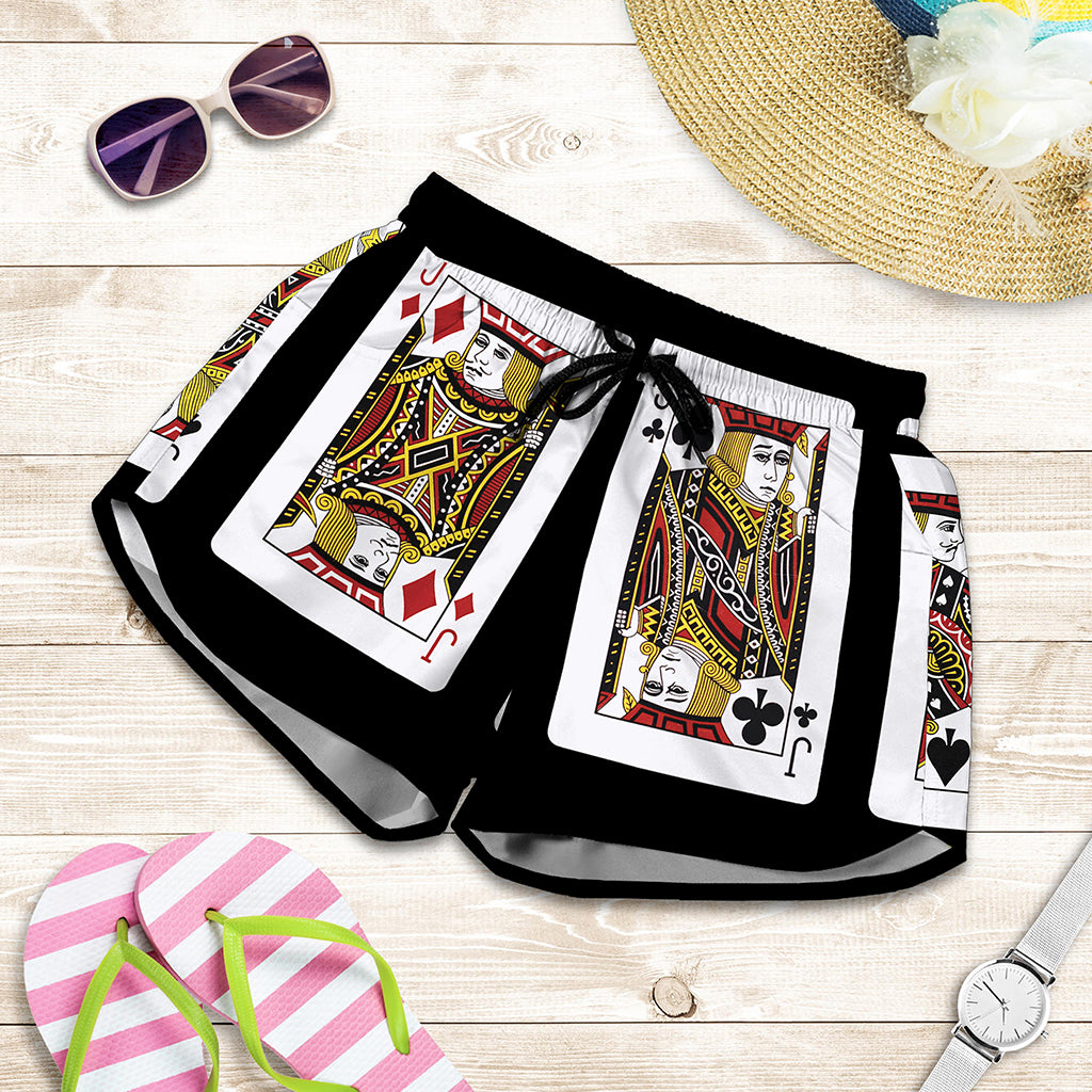 Four Jacks Playing Cards Print Women's Shorts