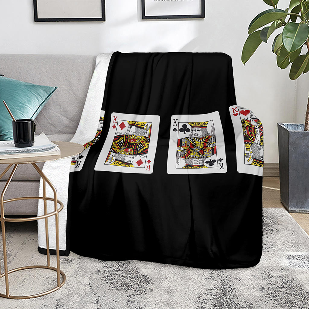 Four Kings Playing Cards Print Blanket