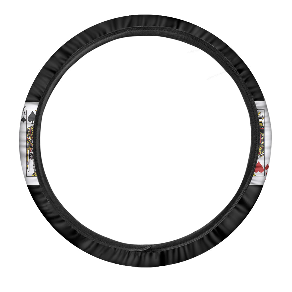 Four Kings Playing Cards Print Car Steering Wheel Cover