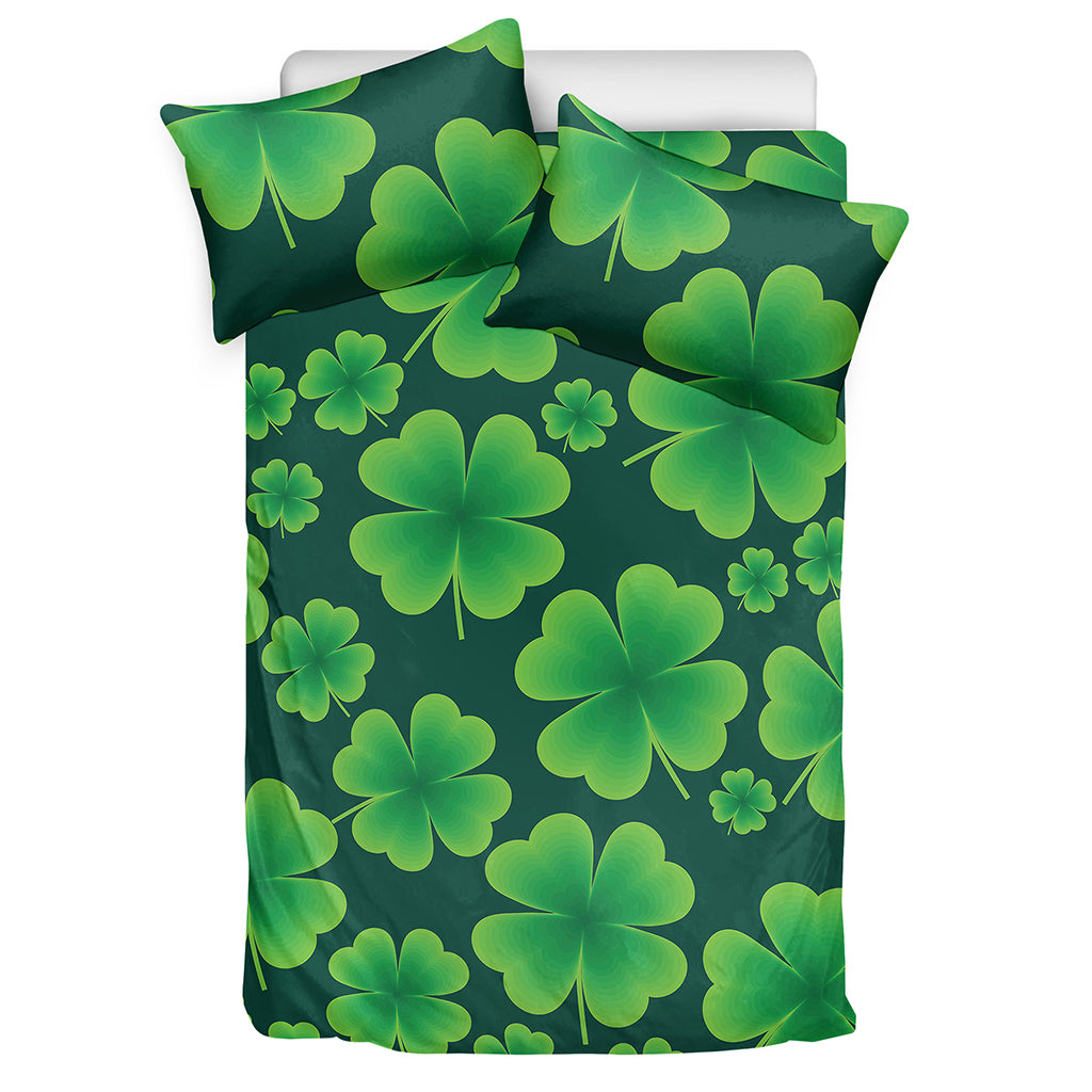 Four-Leaf Clover St. Patrick's Day Print Duvet Cover Bedding Set