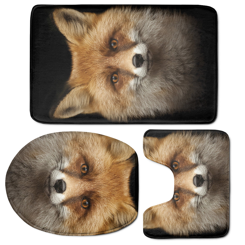 Fox Portrait Print 3 Piece Bath Mat Set