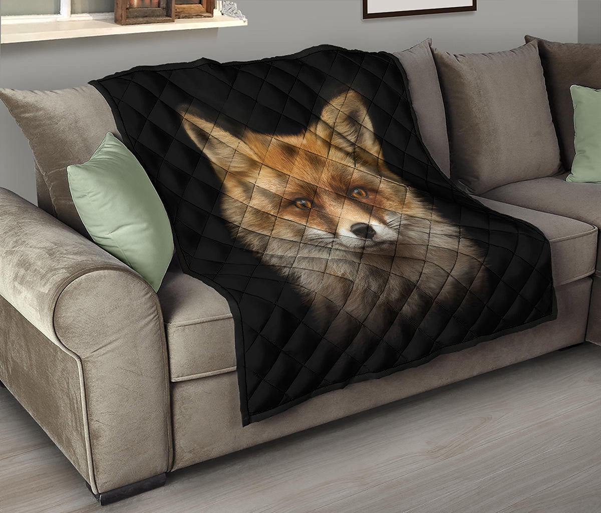 Fox Portrait Print Quilt