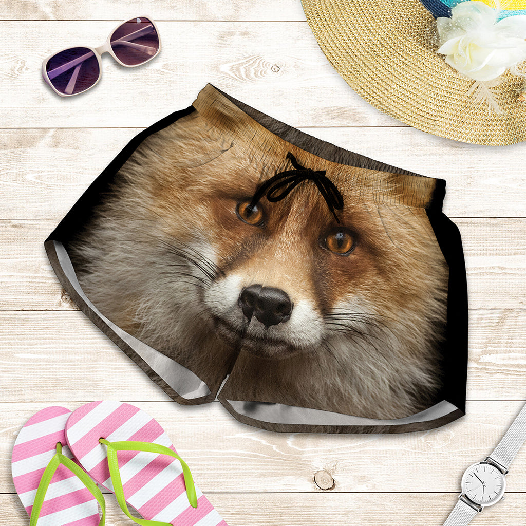 Fox Portrait Print Women's Shorts